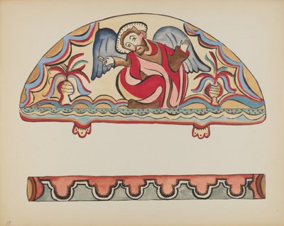 Platta 15: The Creation (Lunette): Från portföljen "Spanska koloniala mönster i New Mexico" av American 20th Century