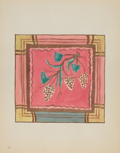 Plåt 17: Druvor, altarpanel: Från portföljen "Spanska kolonialdesigner i New Mexico" av American 20th Century