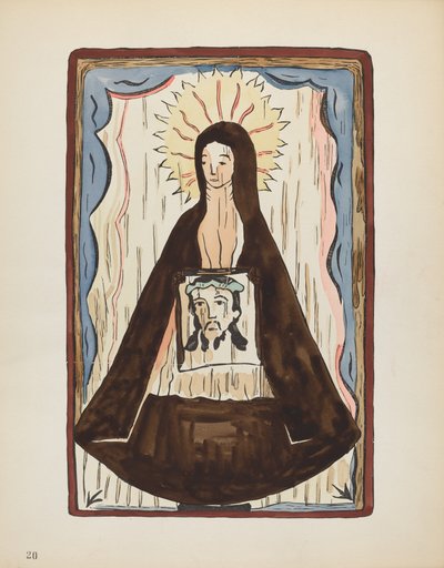 Plåt 20: Saint Veronica: Från portföljen "Spanska kolonialdesigner i New Mexico" av American 20th Century