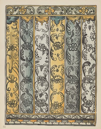 Tallrik 22: Väggdekoration: Från portföljen "Spanish Colonial Designs of New Mexico" av American 20th Century