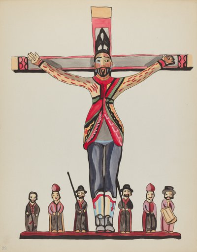 Skylt 29: Saint Acacius: Från portföljen "Spanska kolonialdesigner i New Mexico" av American 20th Century