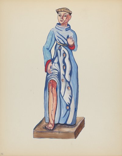 Skylt 36: Saint Roch: Från portföljen "Spanska kolonialdesigner i New Mexico" av American 20th Century