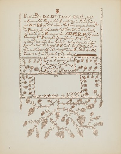 Platta 3: Pecos Book of Visitations: Från portföljen "Spanska kolonialdesigner i New Mexico" av American 20th Century