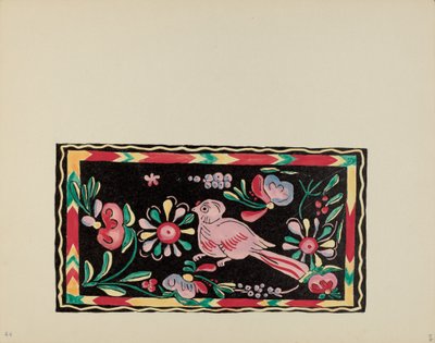Skylt 44: Målade bröstdesigner: Från portföljen "Spanska koloniala mönster i New Mexico" av American 20th Century