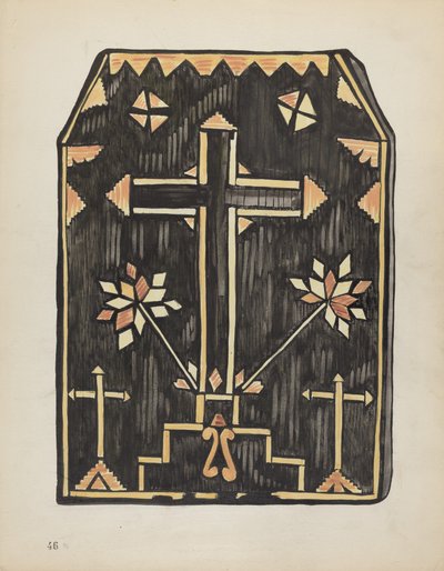 Skylt 46: Halmapplikationsdesign: Från portföljen "Spanska kolonialdesigner i New Mexico" av American 20th Century
