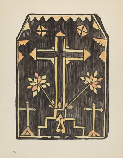 Skylt 46: Halmapplikationsdesign: Från portföljen "Spanska kolonialdesigner i New Mexico" av American 20th Century