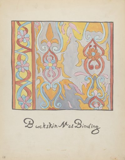 Skylt 48: Buckskin Design: Från Portfolio "Spanska koloniala mönster i New Mexico" av American 20th Century