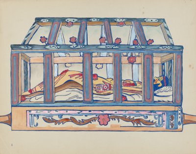 Plåt 4: Kristus i graven: Från portföljen "Spanska koloniala mönster i New Mexico" av American 20th Century