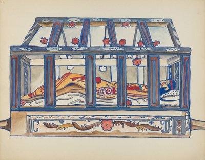 Plåt 4: Kristus i graven: Från portföljen "Spanska kolonialdesigner i New Mexico" av American 20th Century