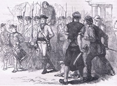 En landsman tjärad och befjädrad, illustration från Cassells History of the United States publicerad av Cassell, Petter & Galpin, c.1900 (litho) av American English school