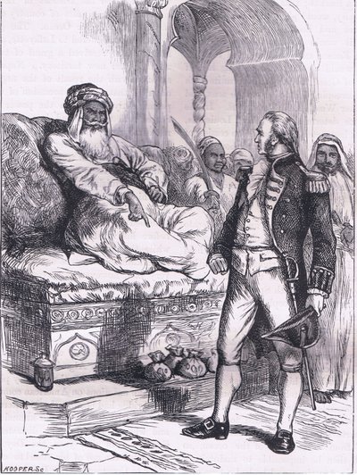Captain Bainbridge and the Dey of Algiers, illustration från Cassells History of the United States publicerad av Cassell, Petter & Galpin, c.1900 (litho) av American English school