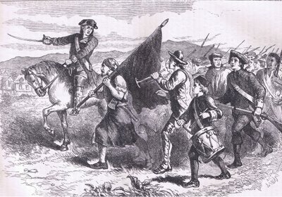 Folkmassan på Springfield med den svarta flaggan, illustration från Cassells History of the United States publicerad av Cassell, Petter & Galpin, c.1900 (litho) av American English school