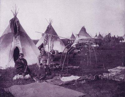 Ett läger av Sioux Indians, Dakota (s/v foto) av American Photographer (after)