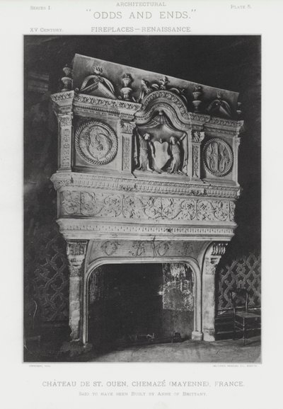 Öppen spis: Chateau De St Ouen, Chemaze, Mayenne, Frankrike (s/v foto) av American Photographer (after)