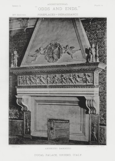 Öppen spis: Ducal Palace, Urbino, Italien (s/v foto) av American Photographer (after)