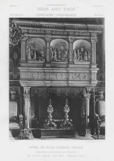 Öppen spis: Hotel De Ville, Orleans, Frankrike (s/v foto) av American Photographer (after)