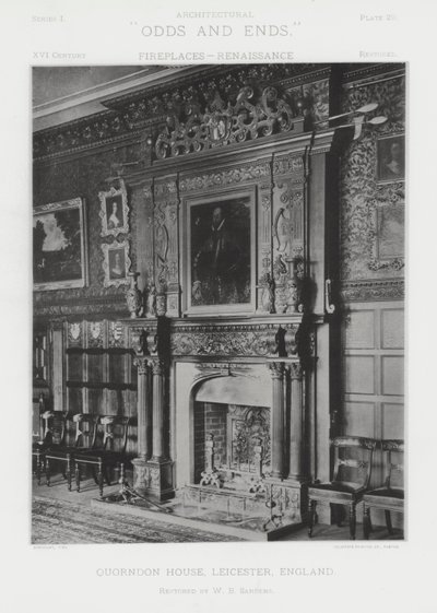 Öppen spis: Quorndon House, Leicester, England (s/v foto) av American Photographer (after)