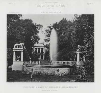 Fontän i parken Schloss Klein-Glienicke, Potsdam, Preussen (s/v foto) av American Photographer (after)