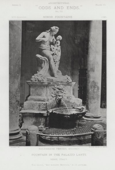 Fontän i Palazzo Lante, Rom, Italien (s/v foto) av American Photographer (after)