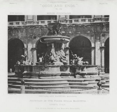 Fontän på Piazza Della Madonna, Loreto, Italien (s/v foto) av American Photographer (after)
