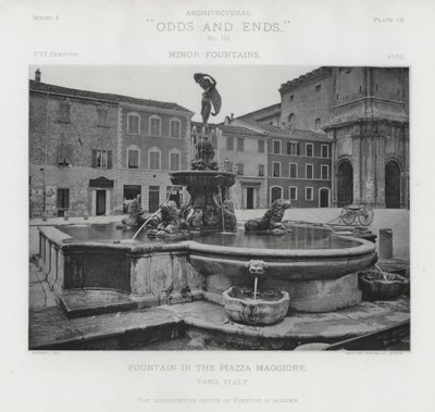 Fontän på Piazza Maggiore, Fano, Italien (s/v foto) av American Photographer (after)