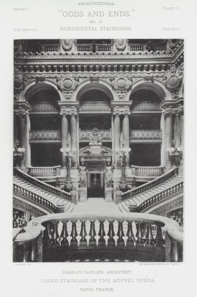 Grand Staircase of the Nouvel Opera, Paris, Frankrike (s/v foto) av American Photographer (after)