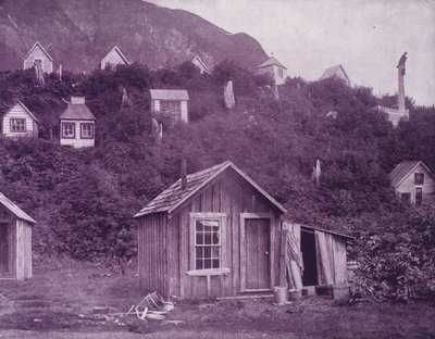 Indiska begravningshus nära staden Juneau, Alaska (s/v foto) av American Photographer (after)