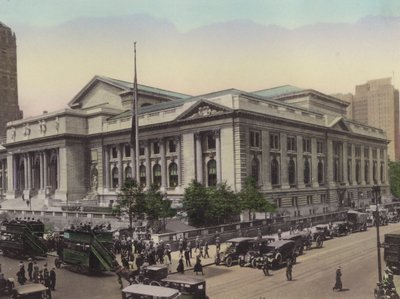 New York: Public Library, Fifth Avenue och West 42nd Street (foto) av American Photographer (after)