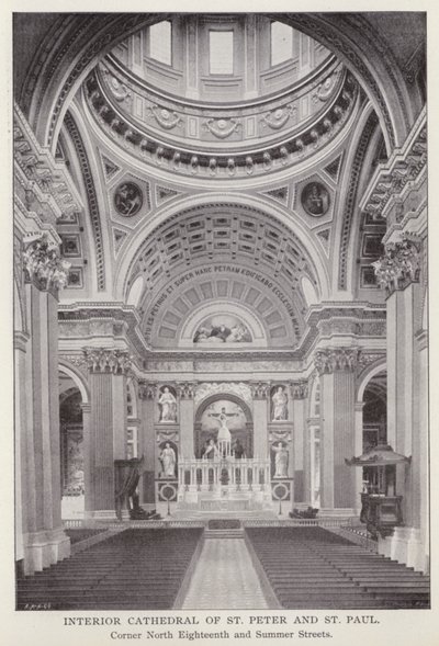 Philadelphia: Interior Cathedral of St Peter and St Paul, Corner North Eighteenth and Summer Streets (s/v foto) av American Photographer (after)