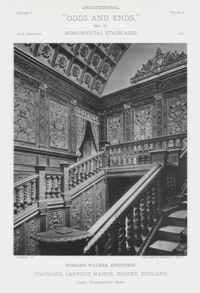 Staircase, Canford Manor, Dorset, England (s/v foto) av American Photographer (after)