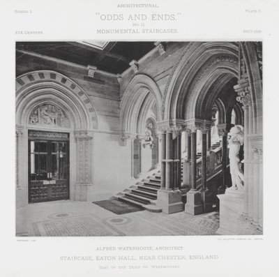 Trappa, Eaton Hall, nära Chester, England (s/v foto) av American Photographer (after)