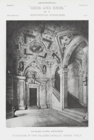 Trappa i Palazzo Cataldi, Genua, Italien (s/v foto) av American Photographer (after)
