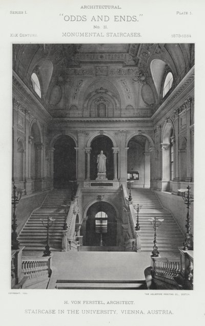 Trappa i universitetet, Wien, Österrike (s/v foto) av American Photographer (after)