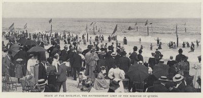 Stranden vid Far Rockaway, den sydligaste gränsen för Borough of Queens (s/v foto) av American Photographer