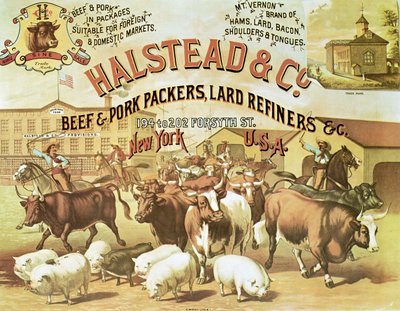 Beef & Pork Packers, c.1880 (färg litho) av American Photographer
