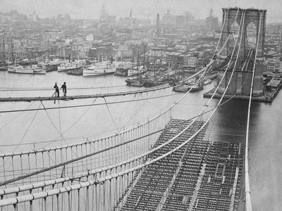 Brooklyn Bridge, 1883 av American Photographer