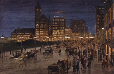 Chicago: Michigan Boulevard på natten (färgfoto) av American Photographer