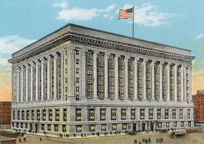 Stadshuset och länsbyggnaden (färgad bild) av American Photographer
