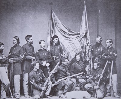 Färgfest av 7th Illinois Infantry (s/v foto) av American Photographer