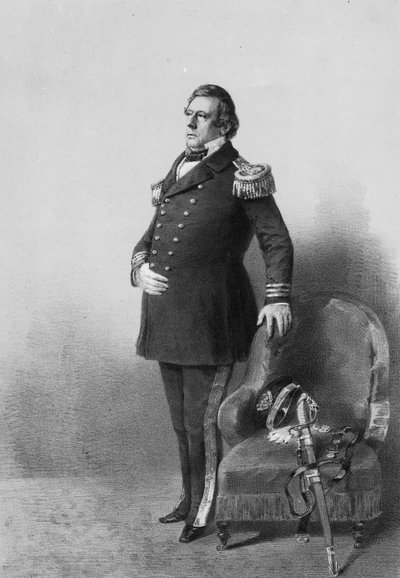 Commodore Matthew Calbraith Perry, graverad av Wilhelm Heine, c.1856 (litografi) av American Photographer