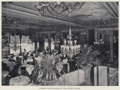Berömda matsal på Hotel Savoy (s/v foto) av American Photographer