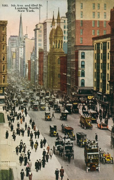 Fifth Avenue och 42nd Street, New York (färgfoto) av American Photographer