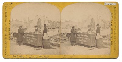 Första butiken i det brända distriktet, 1871 av American Photographer