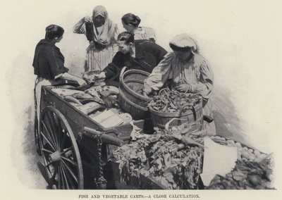 Fisk- och grönsaksvagnar, en noggrann beräkning (s/v foto) av American Photographer