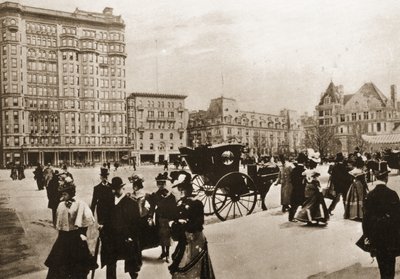 Framför Plaza Hotel, New York City, 1896 av American Photographer