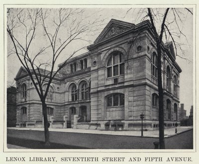 Lenox Library, Seventieth Street och Fifth Avenue (s/v foto) av American Photographer
