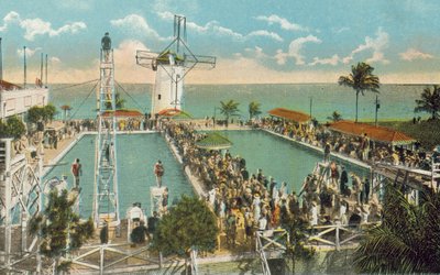 Miami, Florida, ca 1925: Miami Beach Casino Swimming Pool (färgfoto) av American Photographer