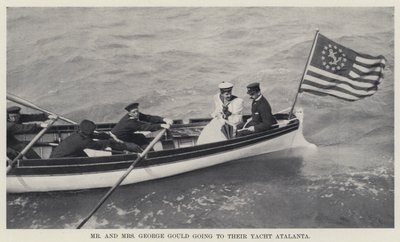 Herr och fru George Gould går till sin Yacht Atalanta (s/v foto) av American Photographer