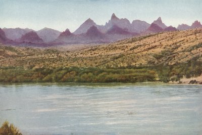 Needles Mountains och Colorado River, Kalifornien (färgat foto) av American Photographer