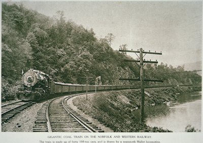 Norfolk & Western Railway, ca 1925 (s/v foto) av American Photographer